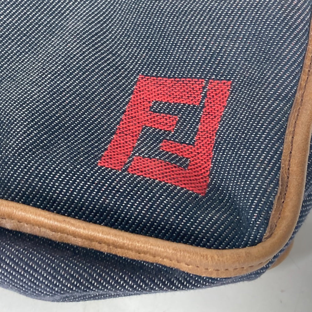 FENDI ポシェット ロゴ 斜め掛け カバン ショルダーバッグ デニム ユニセックス ブルー - brandshop-reference