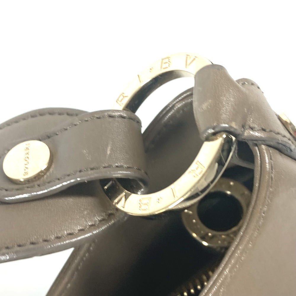 BVLGARI ブルガリブルガリ ロゴ カバン 肩掛け ショルダーバッグ レザー レディース グレー