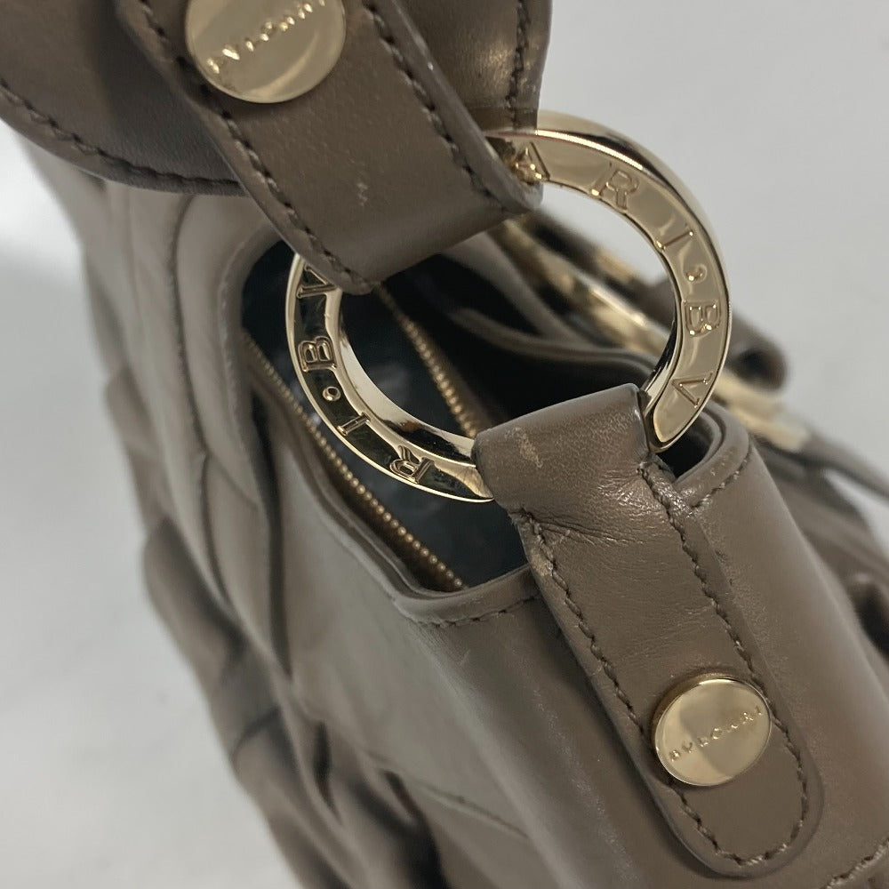 BVLGARI ブルガリブルガリ ロゴ カバン 肩掛け ショルダーバッグ レザー レディース グレー