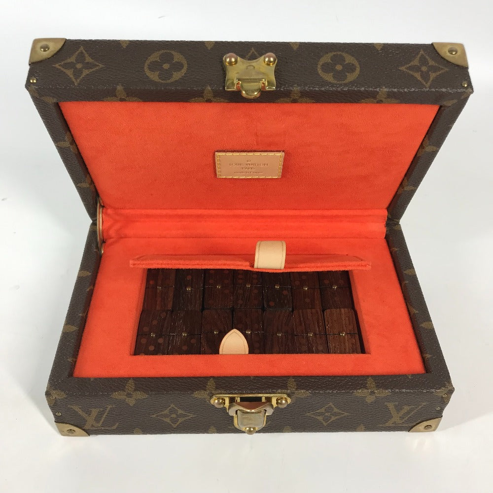 LOUIS VUITTON Monogram Coffret Domino Set, dominoes, interior decoration, game, toy, accessories, kids, Monogram Canvas, Brown