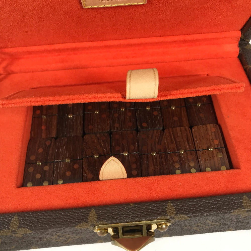 LOUIS VUITTON Monogram Coffret Domino Set, dominoes, interior decoration, game, toy, accessories, kids, Monogram Canvas, Brown