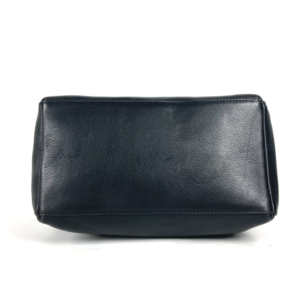 Salvatore Ferragamo ロゴ メタルハンドル 2WAYバッグ カバン ハンドバッグ ポシェット 斜め掛け ショルダーバッグ レザー レディース ブラック