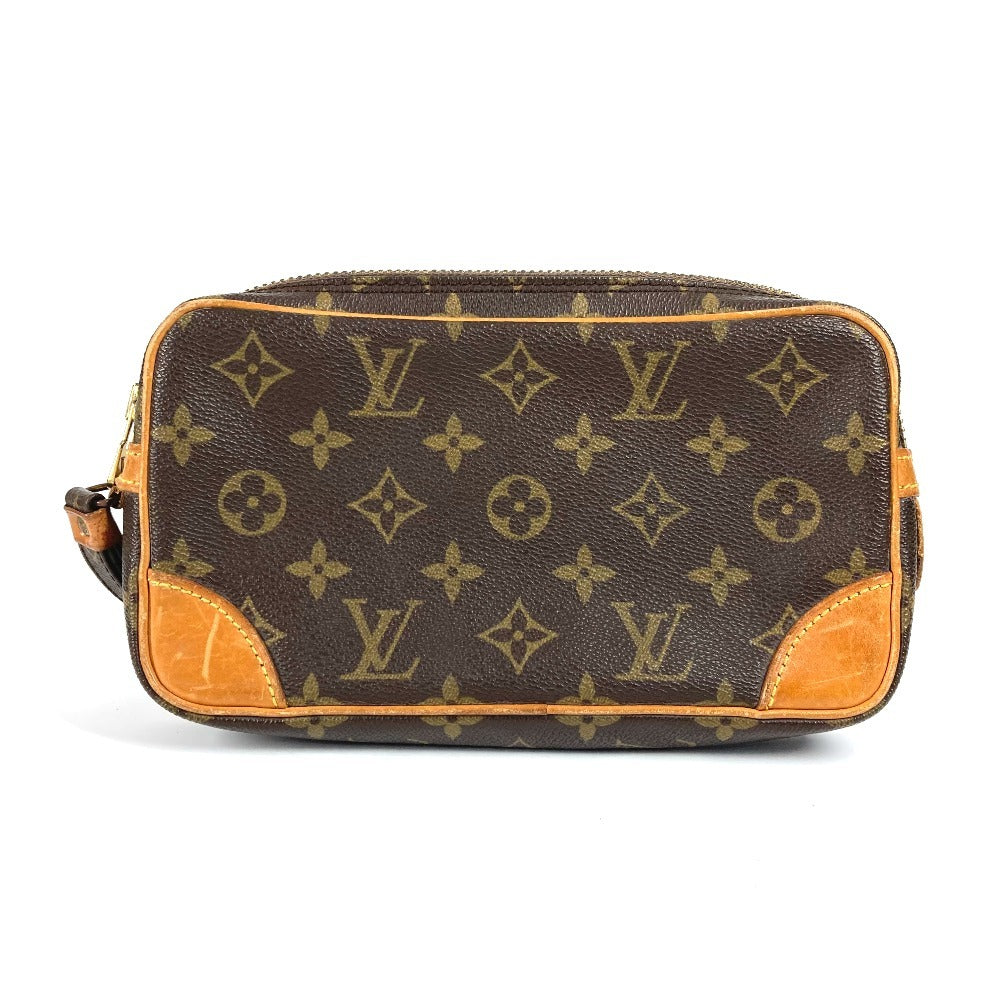 LOUIS VUITTON M51827 Monogram Marly Dragonne PM Pouch/Clutch Bag with Strap, Second Bag, Monogram Canvas, Unisex, Brown