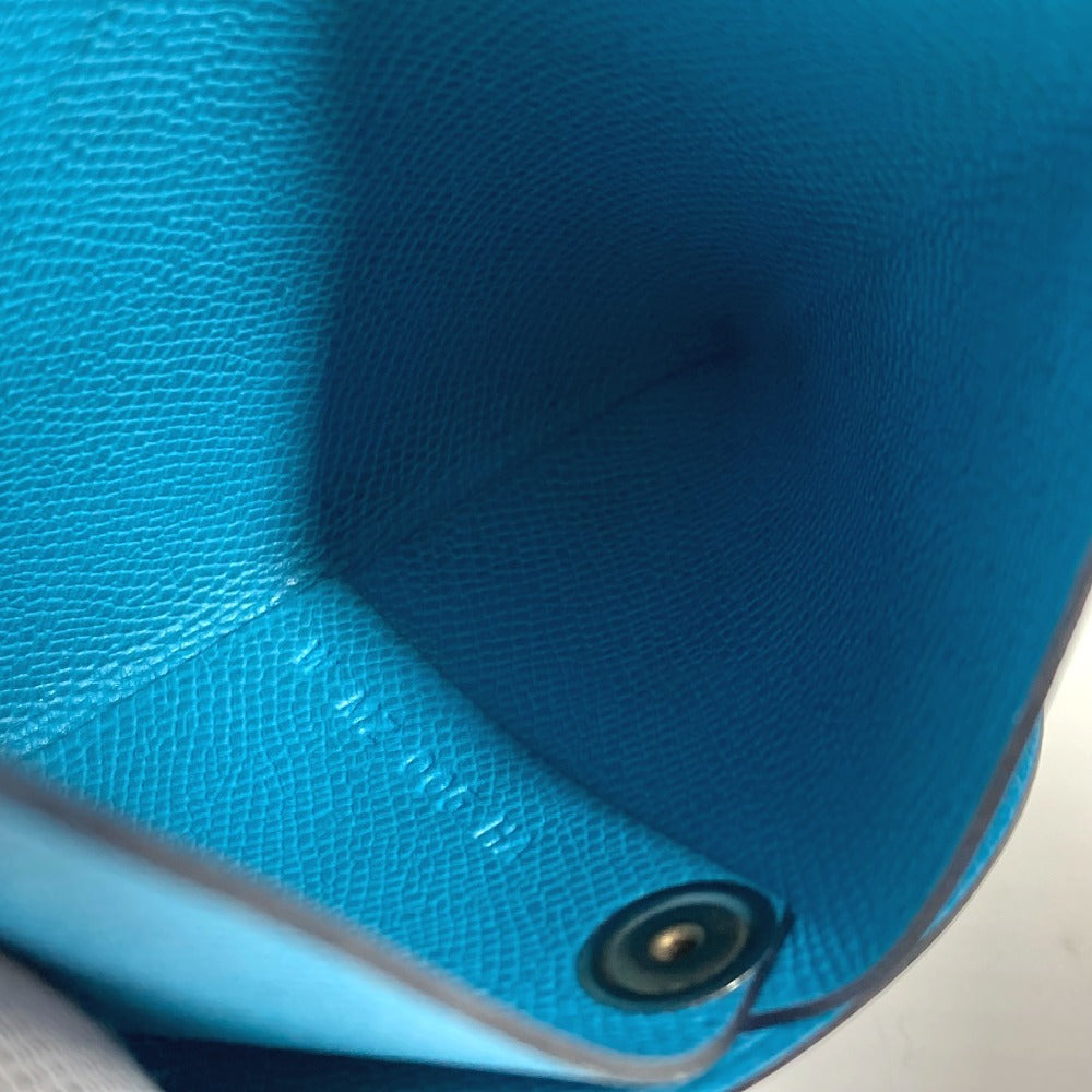HERMES Bastia Wallet Coin Compartment coin purse Leather blue Used