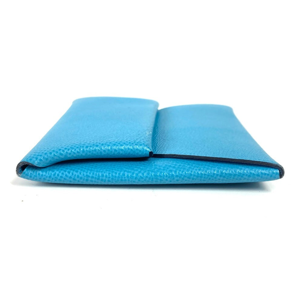 HERMES Bastia Wallet Coin Compartment coin purse Leather blue Used