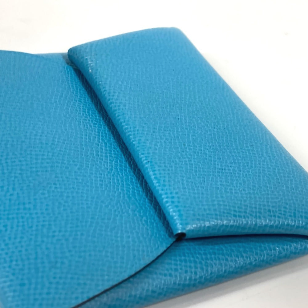 HERMES Bastia Wallet Coin Compartment coin purse Leather blue Used