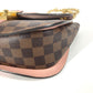LOUIS VUITTON N64418 ダミエ ワイト カバン 斜め掛け フラップ ポシェット Wチェーン ショルダーバッグ ダミエキャンバス レディース ピンク