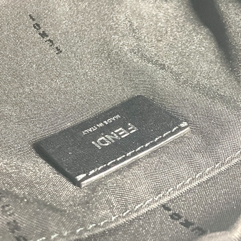 FENDI 7VA411 ンスターアイ ロゴ FANTASTIC 斜め掛け カバン ハンドバッグ ポシェット ショルダーバッグ ナイロン ユニセックス ブラック