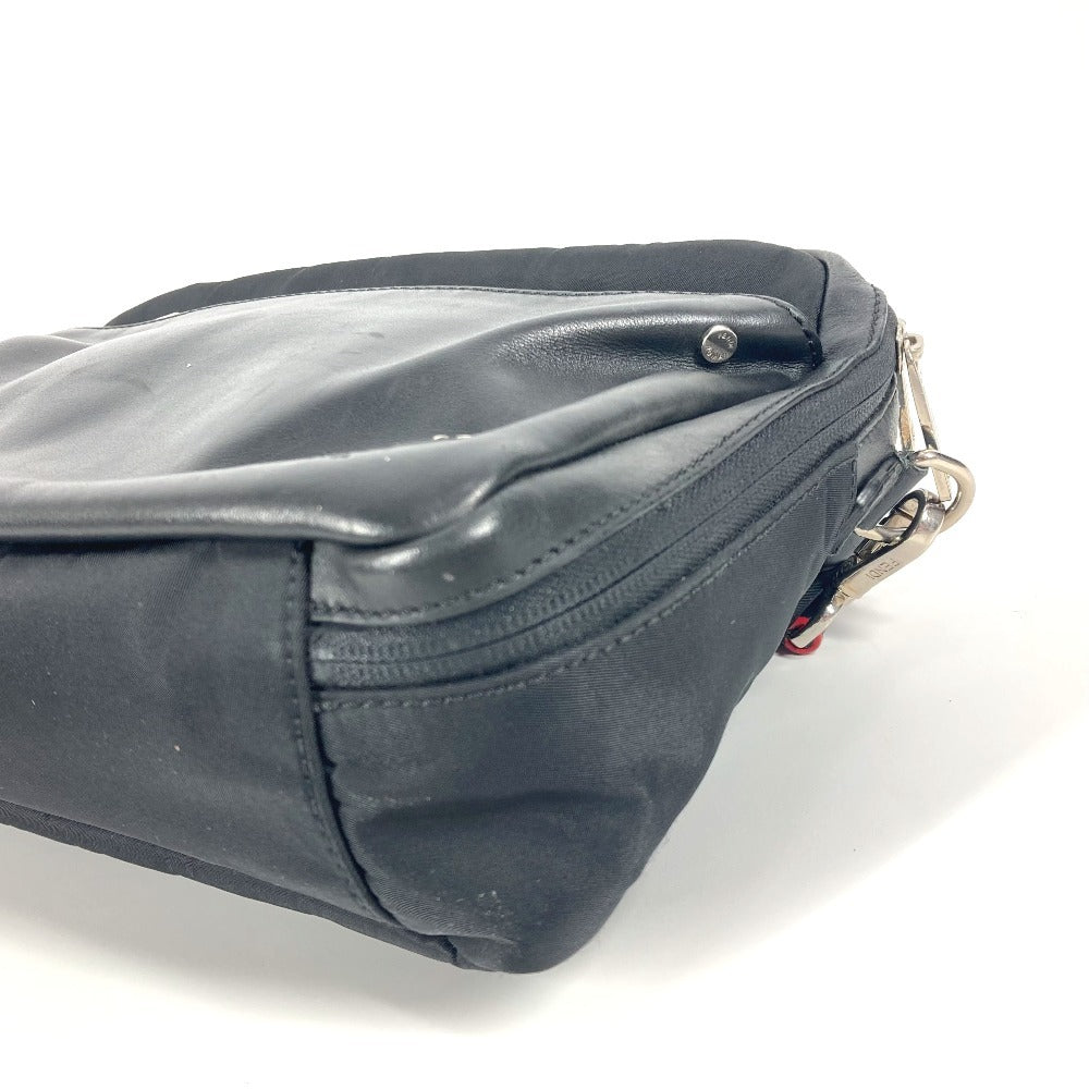FENDI 7VA411 ンスターアイ ロゴ FANTASTIC 斜め掛け カバン ハンドバッグ ポシェット ショルダーバッグ ナイロン ユニセックス ブラック
