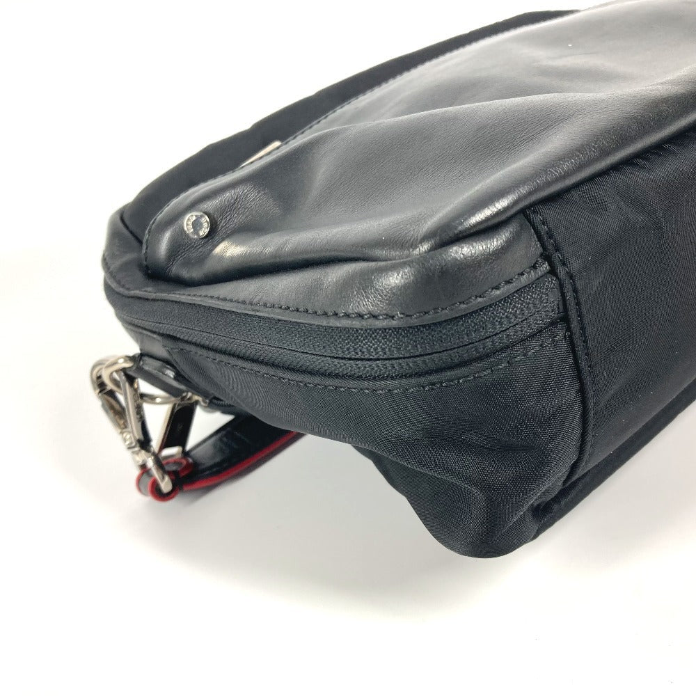 FENDI 7VA411 ンスターアイ ロゴ FANTASTIC 斜め掛け カバン ハンドバッグ ポシェット ショルダーバッグ ナイロン ユニセックス ブラック