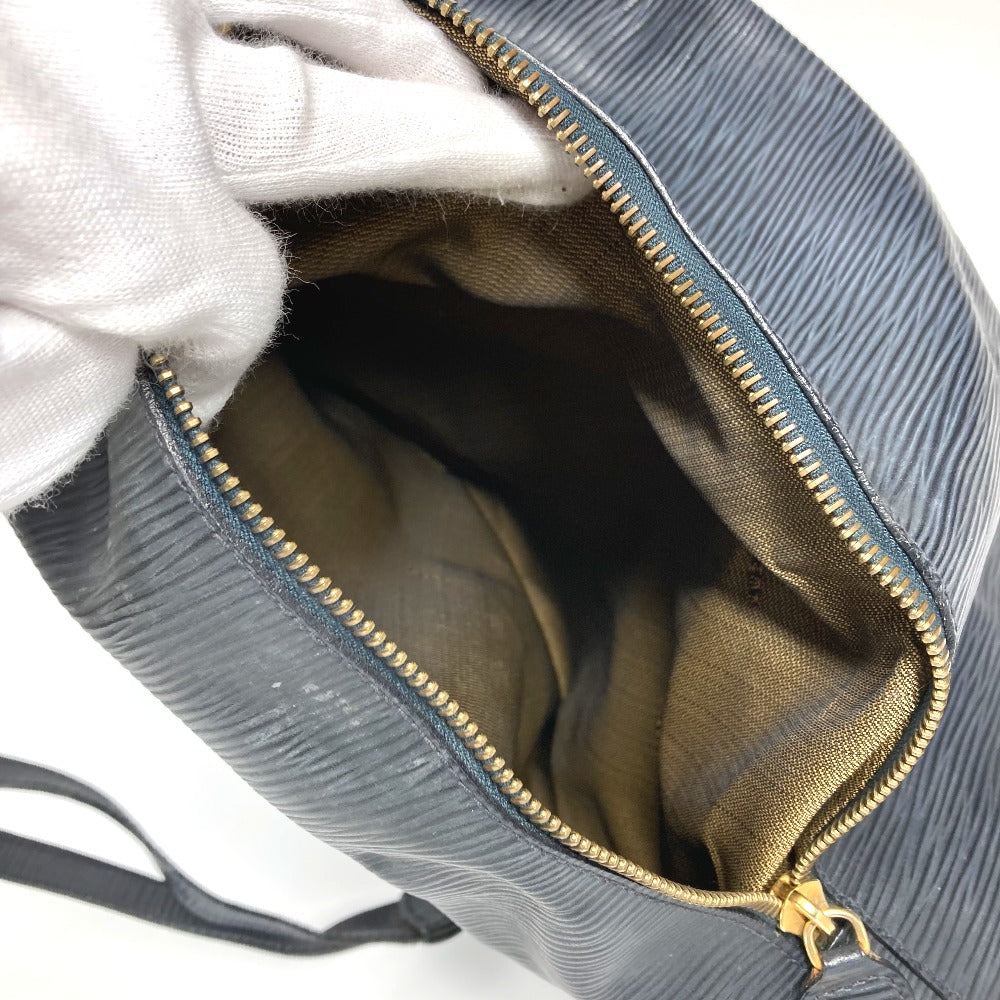 FENDI ヴィンテージ FFロゴ 巾着 カバン 肩掛け バケツ型 ショルダーバッグ レザー ユニセックス ネイビー