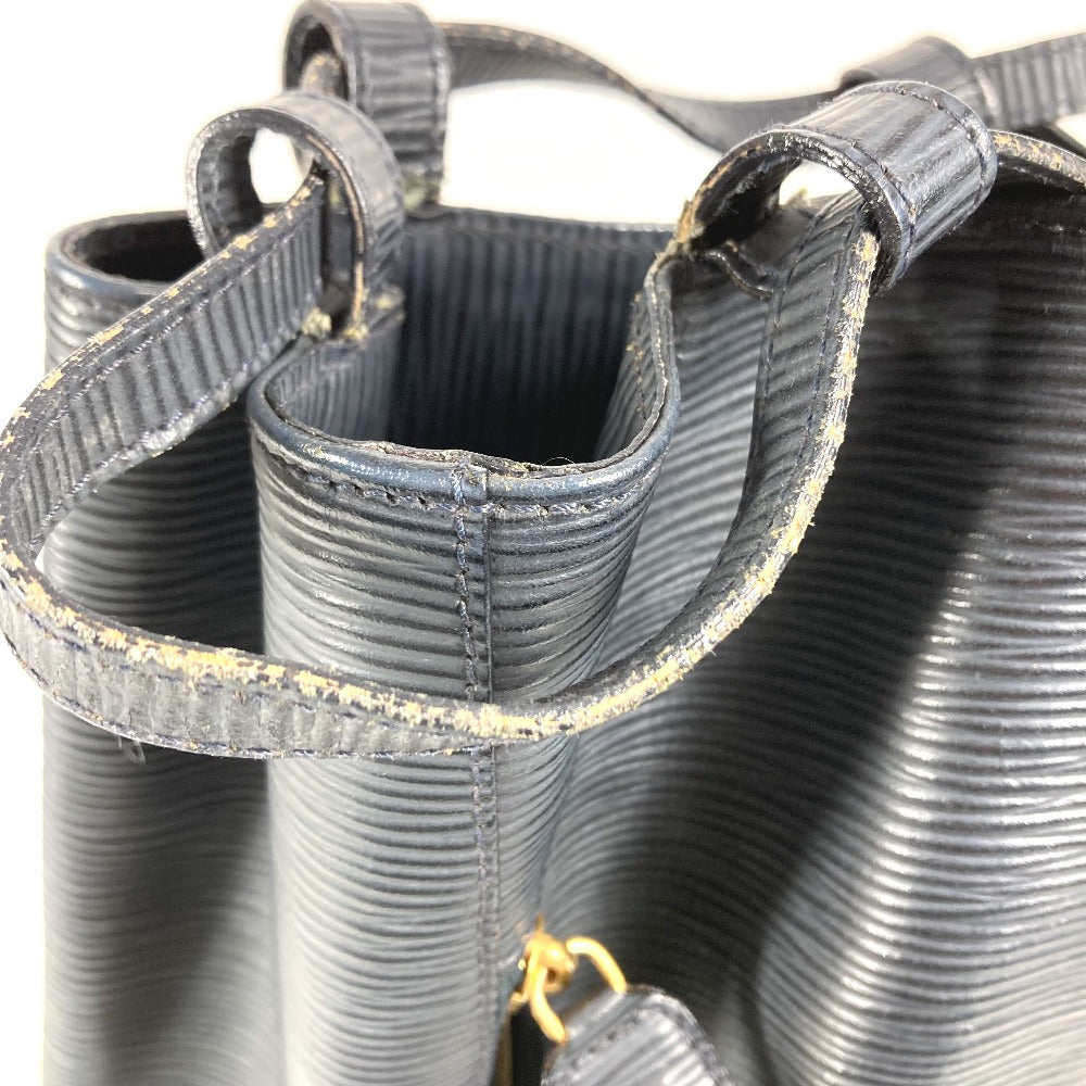 FENDI ヴィンテージ FFロゴ 巾着 カバン 肩掛け バケツ型 ショルダーバッグ レザー ユニセックス ネイビー
