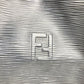 FENDI ヴィンテージ FFロゴ 巾着 カバン 肩掛け バケツ型 ショルダーバッグ レザー ユニセックス ネイビー