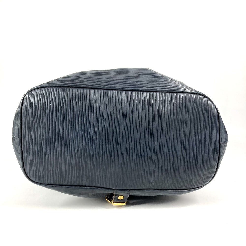FENDI ヴィンテージ FFロゴ 巾着 カバン 肩掛け バケツ型 ショルダーバッグ レザー ユニセックス ネイビー