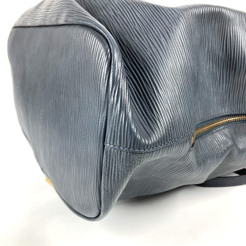 FENDI ヴィンテージ FFロゴ 巾着 カバン 肩掛け バケツ型 ショルダーバッグ レザー ユニセックス ネイビー