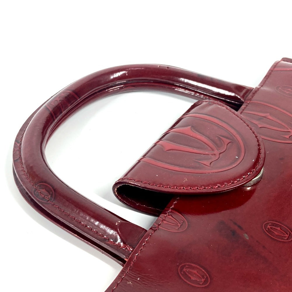 CARTIER ハッピーバースデー ロゴ カバン トートバッグ ハンドバッグ レザー レディース レッド
