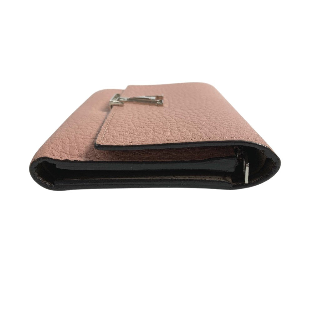 LOUIS VUITTON M62156 ポルトフォイユカプシーヌ コンパクトウォレット LVロゴ 3つ折り財布 トリヨン レディース マグノリア ピンク
