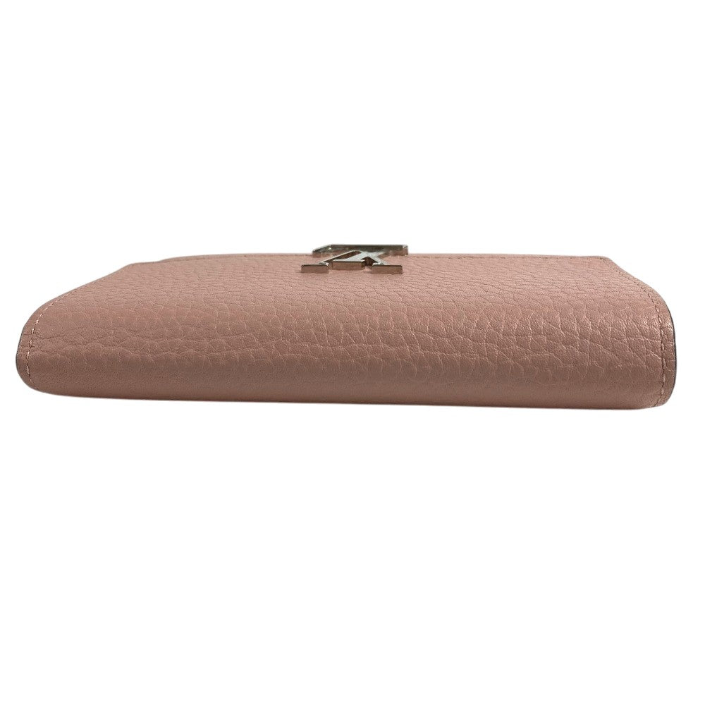 LOUIS VUITTON M62156 ポルトフォイユカプシーヌ コンパクトウォレット LVロゴ 3つ折り財布 トリヨン レディース マグノリア ピンク