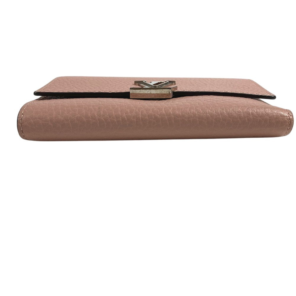 LOUIS VUITTON M62156 ポルトフォイユカプシーヌ コンパクトウォレット LVロゴ 3つ折り財布 トリヨン レディース マグノリア ピンク