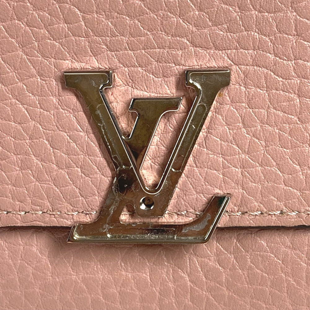 LOUIS VUITTON M62156 ポルトフォイユカプシーヌ コンパクトウォレット LVロゴ 3つ折り財布 トリヨン レディース マグノリア ピンク