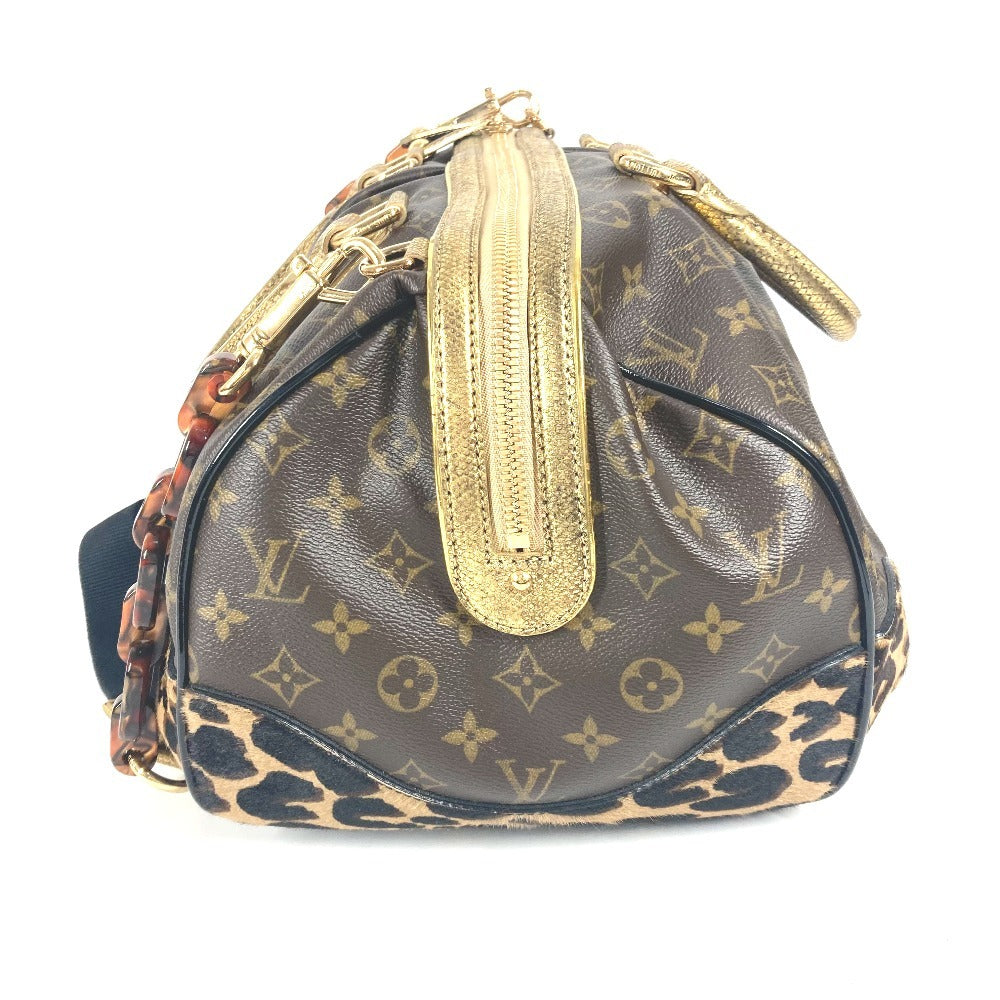 LOUIS VUITTON M95281 Monogram Leopard Print Stephen Bag Mini Boston Bag, 2-Way Shoulder Bag, Chain Handbag, Monogram Canvas, Women's, Brown