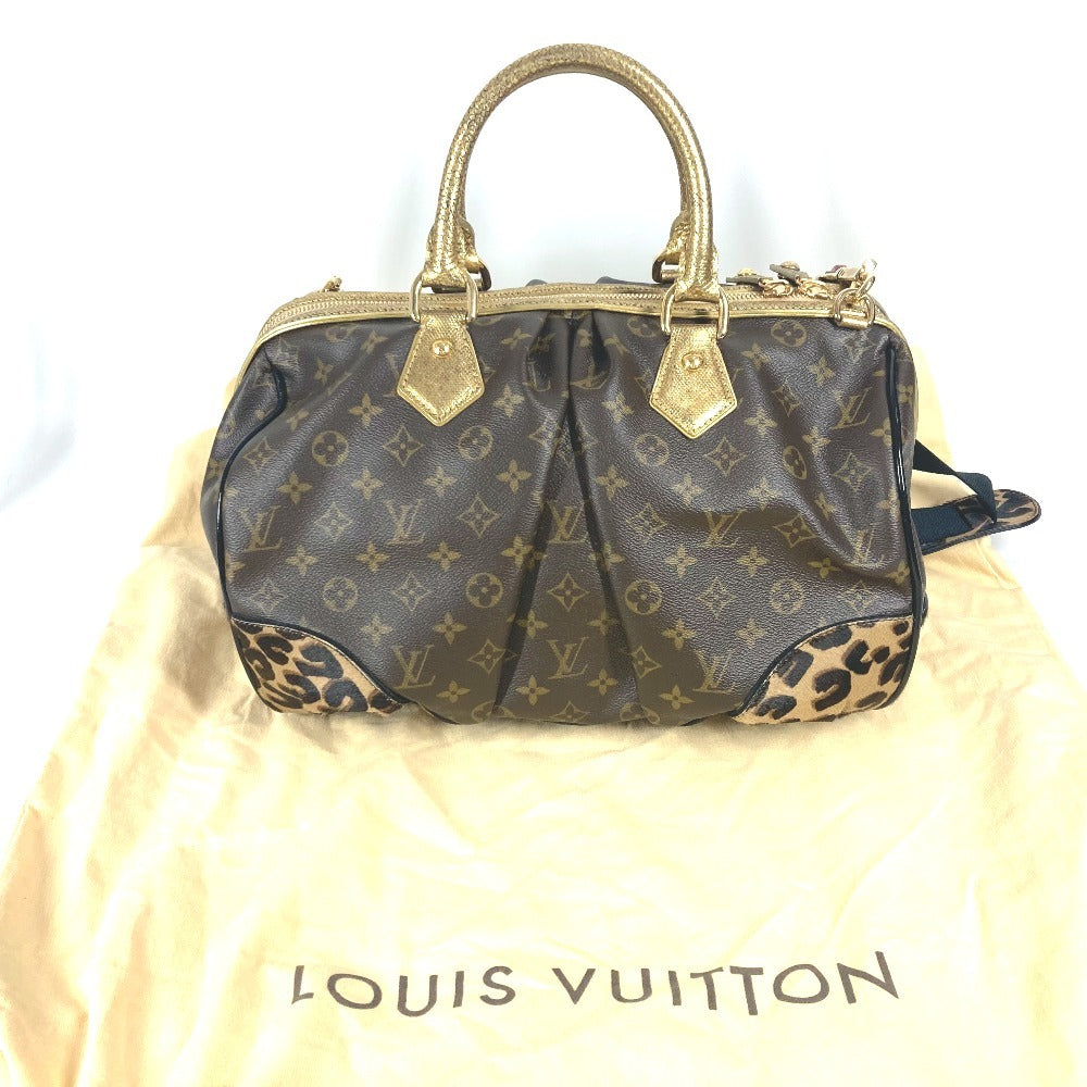 LOUIS VUITTON M95281 Monogram Leopard Print Stephen Bag Mini Boston Bag, 2-Way Shoulder Bag, Chain Handbag, Monogram Canvas, Women's, Brown