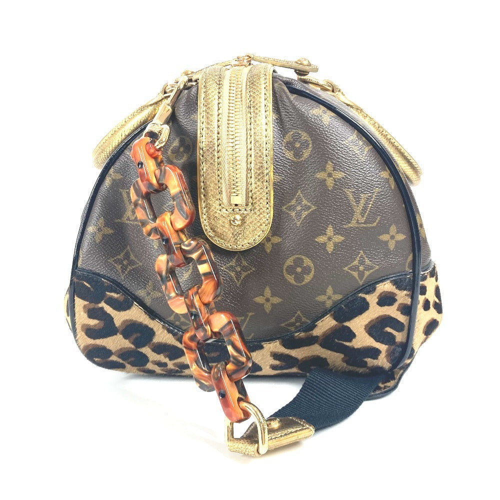 LOUIS VUITTON M95281 Monogram Leopard Print Stephen Bag Mini Boston Bag, 2-Way Shoulder Bag, Chain Handbag, Monogram Canvas, Women's, Brown