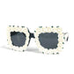 DOLCE&amp;GABBANA DG4253 Flower Print Eyeglasses, Two-Tone Plastic Sunglasses, Women's, Black