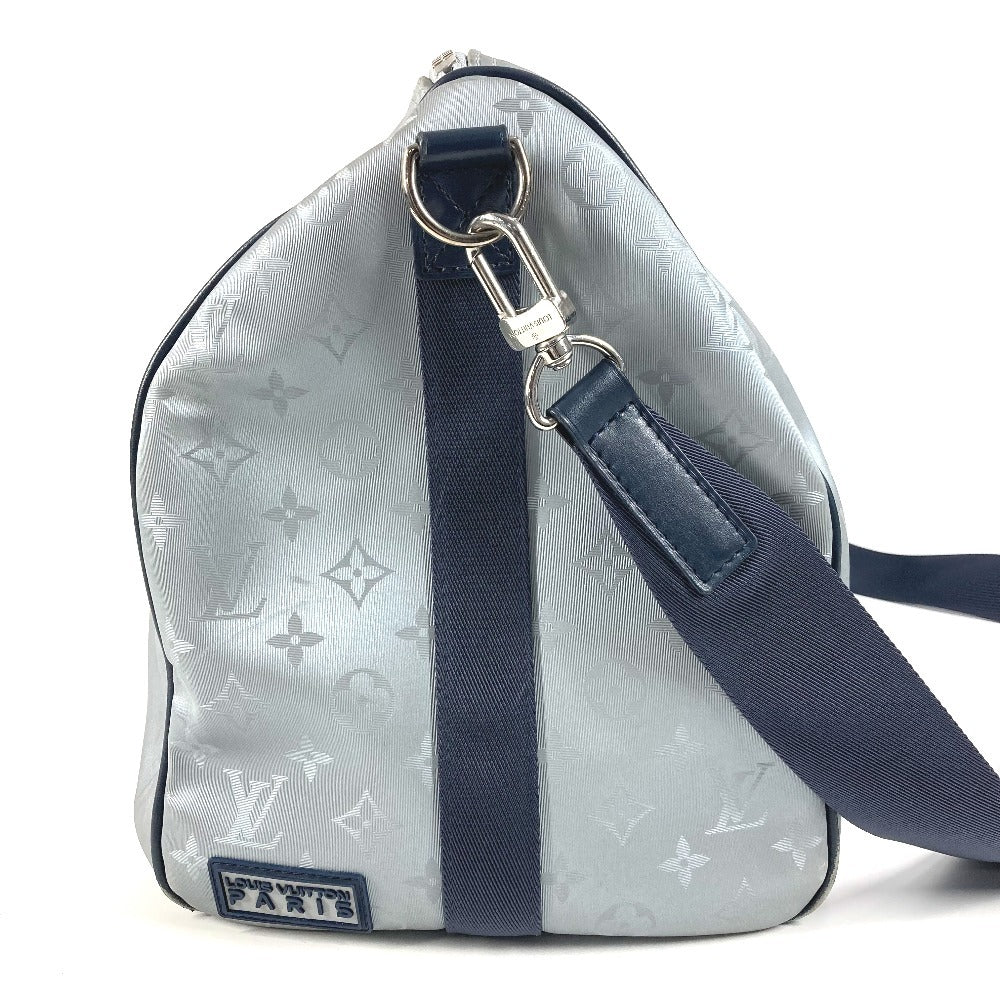LOUIS VUITTON M44170 モノグラムサテライト キーポル・バンドリエール 50 2WAYバッグ ショルダーバッグ トラベルバッグ カバン コインケース付き ボストンバッグ レザー/キャンバス メンズ シルバー