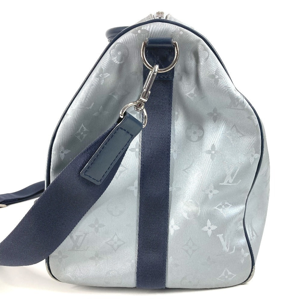 LOUIS VUITTON M44170 モノグラムサテライト キーポル・バンドリエール 50 2WAYバッグ ショルダーバッグ トラベルバッグ カバン コインケース付き ボストンバッグ レザー/キャンバス メンズ シルバー