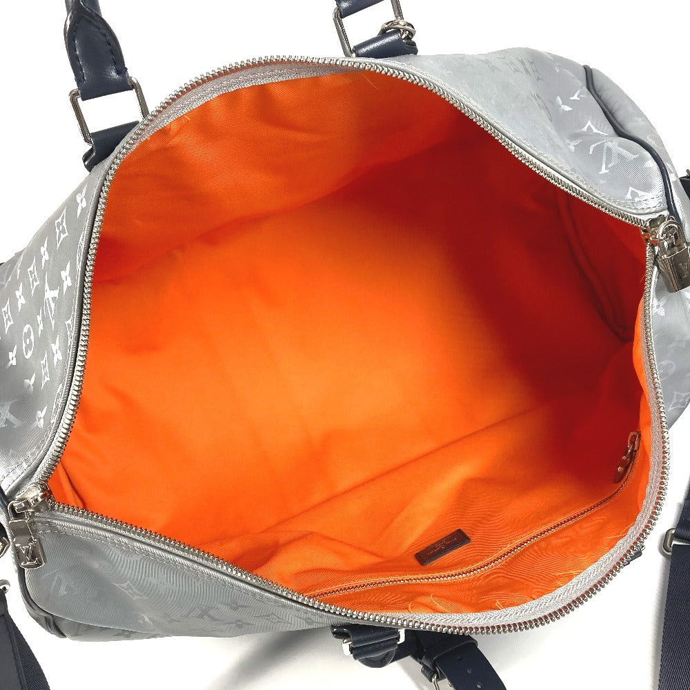 LOUIS VUITTON M44170 モノグラムサテライト キーポル・バンドリエール 50 2WAYバッグ ショルダーバッグ トラベルバッグ カバン コインケース付き ボストンバッグ レザー/キャンバス メンズ シルバー