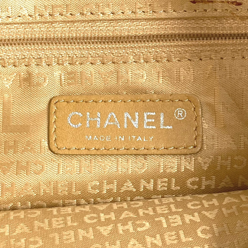 CHANEL クローバー ロゴ 2WAYバッグ ハンドバッグ 縦型トート 斜め掛け ショルダーバッグ レザー/キャンバス レディース ブラック