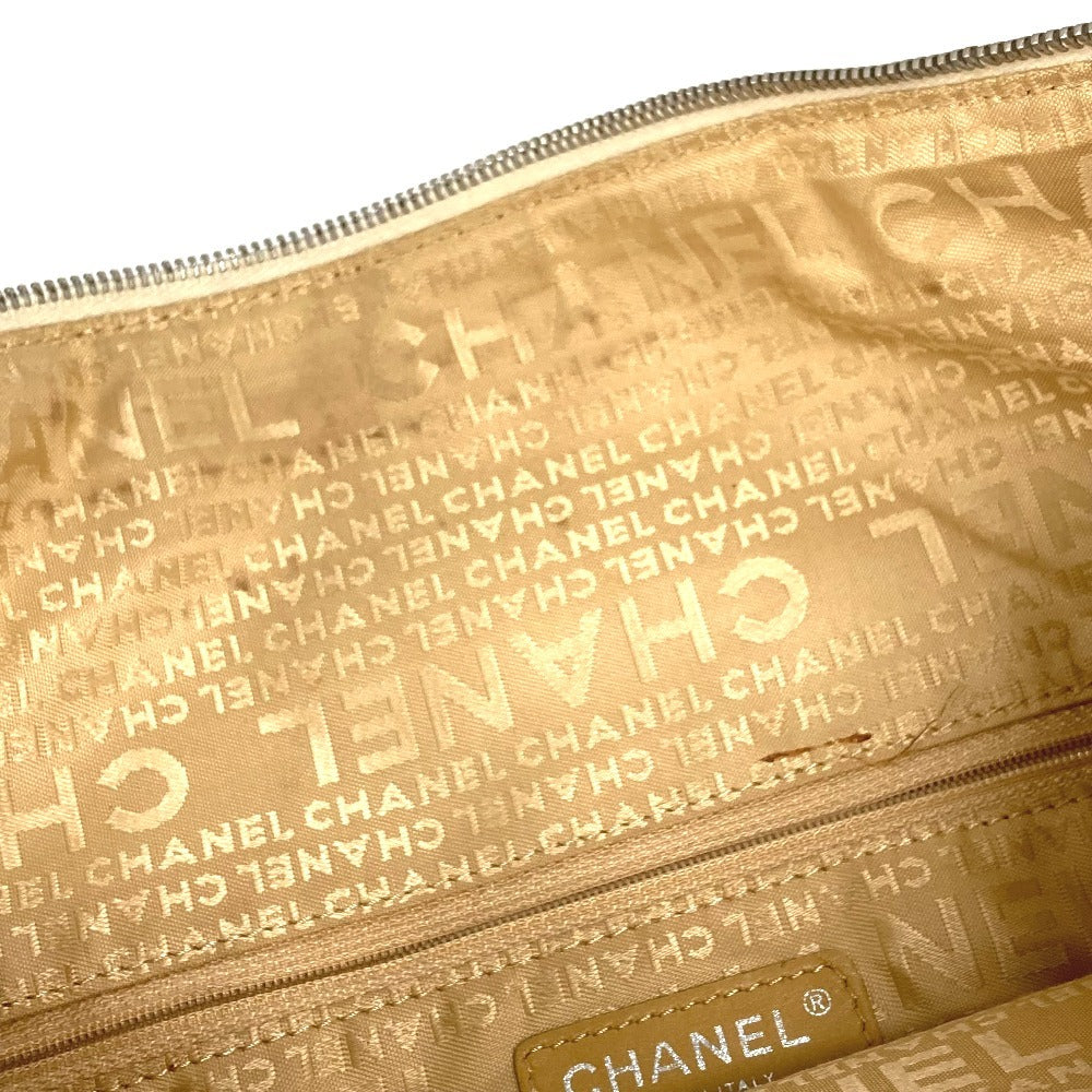 CHANEL クローバー ロゴ 2WAYバッグ ハンドバッグ 縦型トート 斜め掛け ショルダーバッグ レザー/キャンバス レディース ブラック