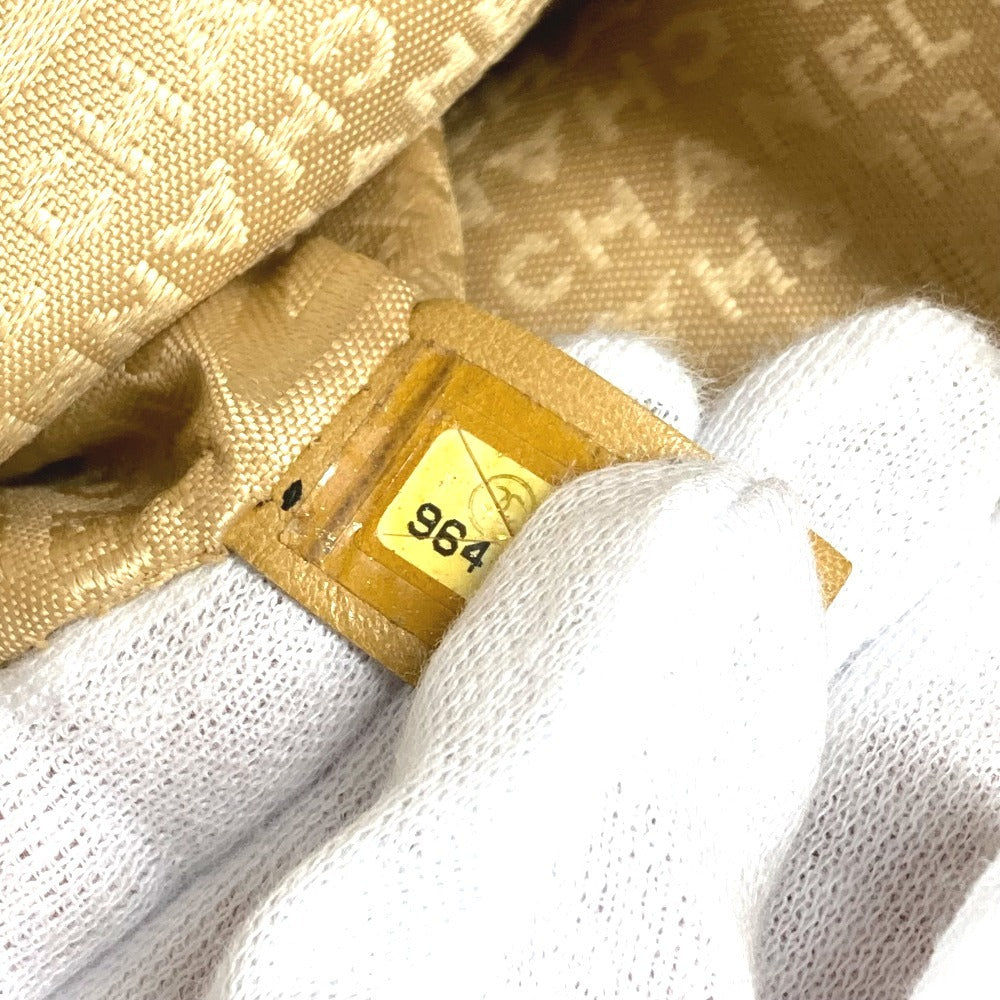 CHANEL クローバー ロゴ 2WAYバッグ ハンドバッグ 縦型トート 斜め掛け ショルダーバッグ レザー/キャンバス レディース ブラック