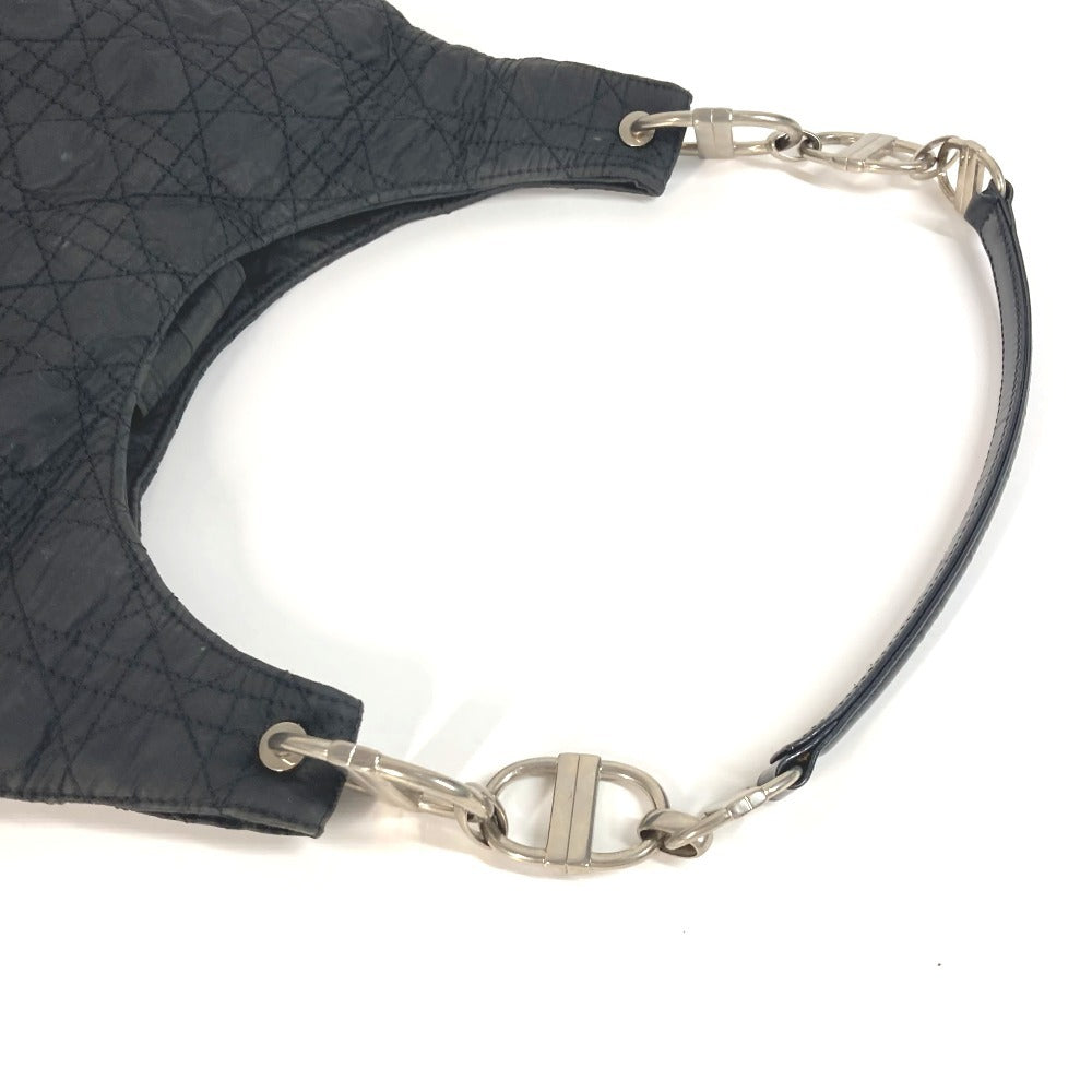 Dior Cannage Logo Shoulder Bag, Nylon, Women's, Black