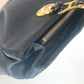 VERSACE Vintage Sunburst Sun God Tote Bag, Nylon Shoulder Bag with Chain, Black, Women's