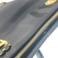 VERSACE Vintage Sunburst Sun God Tote Bag, Nylon Shoulder Bag with Chain, Black, Women's