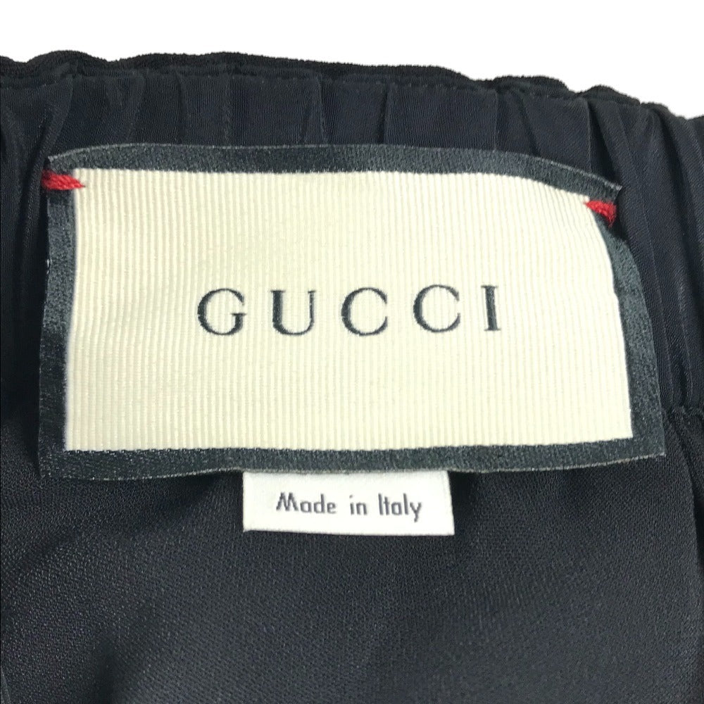 GUCCI 577607 Line Logo Long Pants, Wool, Women's, Black