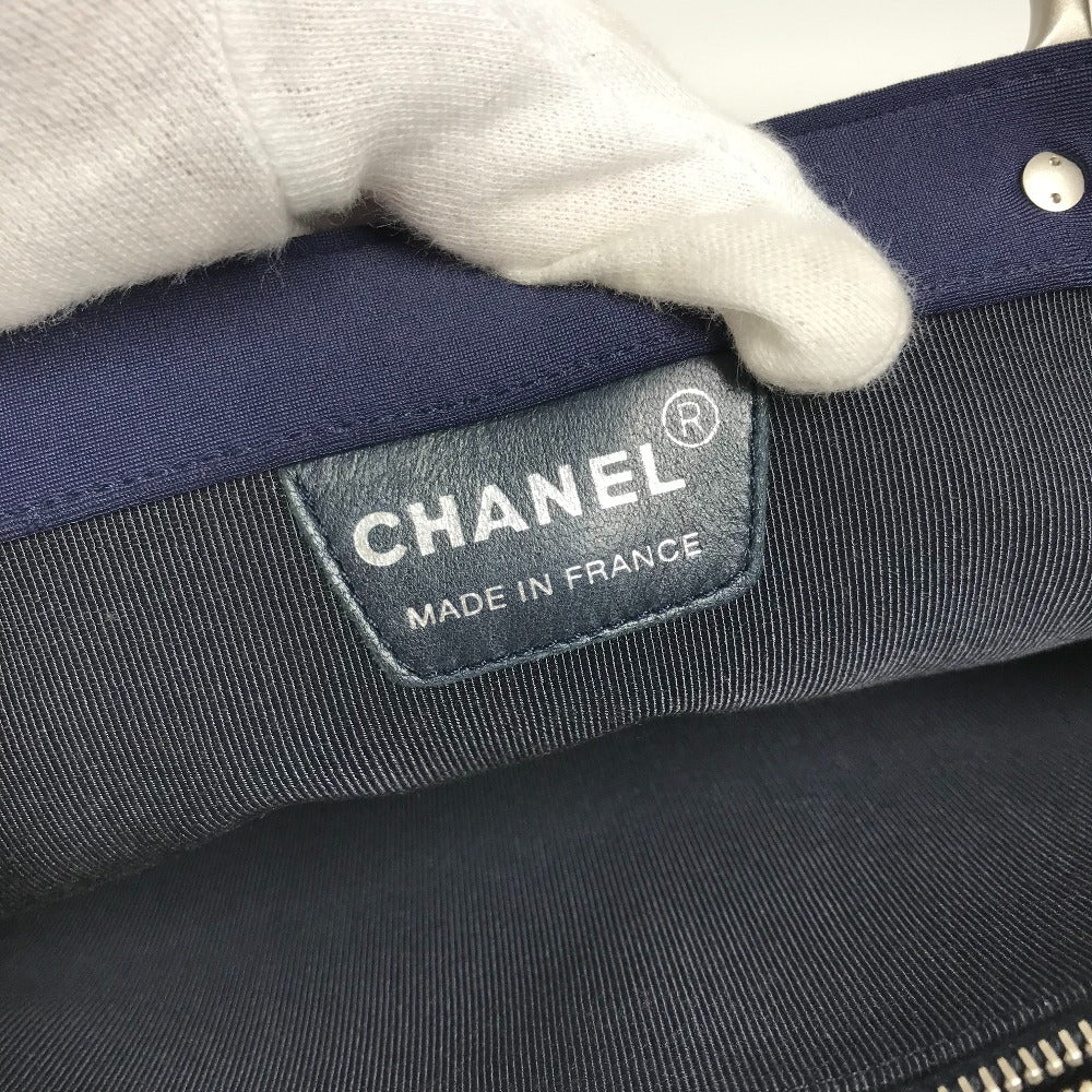CHANEL Tote Bag Handbag Polyamide Women's Navy