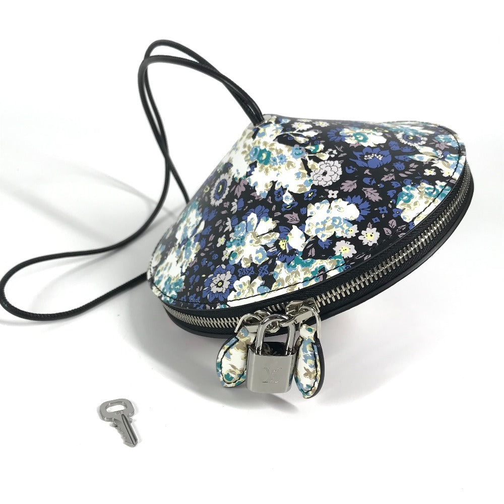 LOUIS VUITTON Floral Print Tupi Shoulder Bag in Black Leather, Unisex