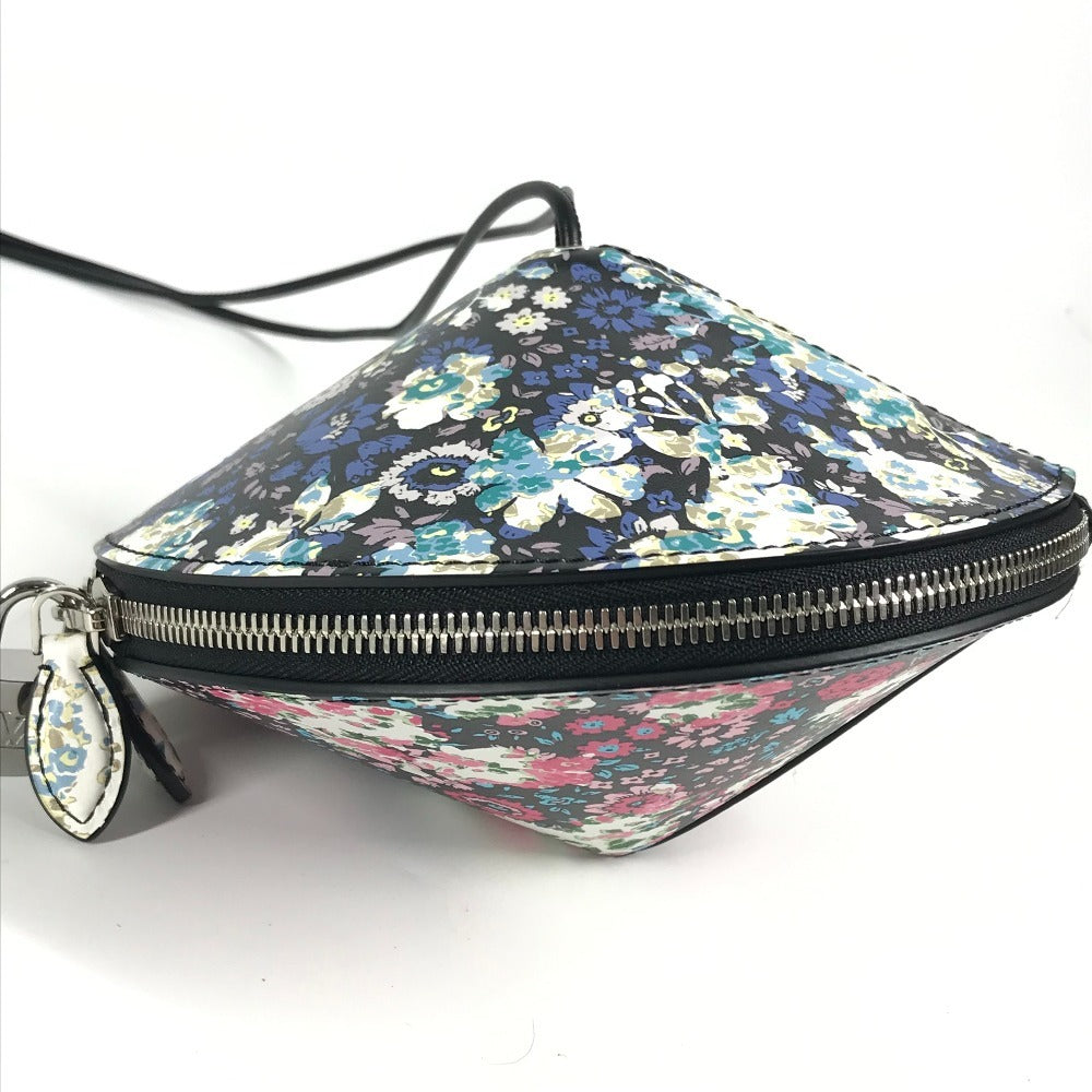LOUIS VUITTON Floral Print Tupi Shoulder Bag in Black Leather, Unisex