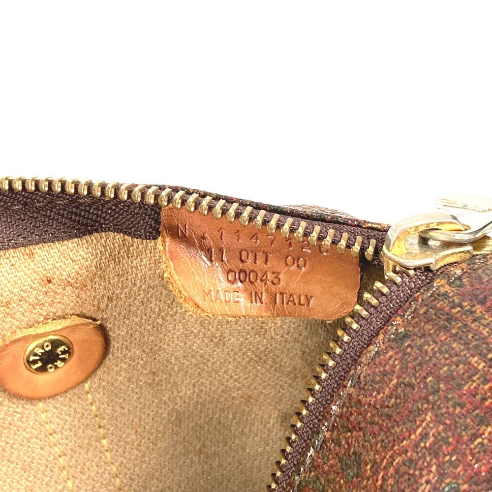 ETRO ペイズリー 柄 カバン 筒形 ハンドバッグ PVC/レザー レディース ブラウン