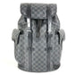 LOUIS VUITTON N41379 Damier Graphite Christopher MM Backpack in Damier Graphite Canvas, Unisex, Black