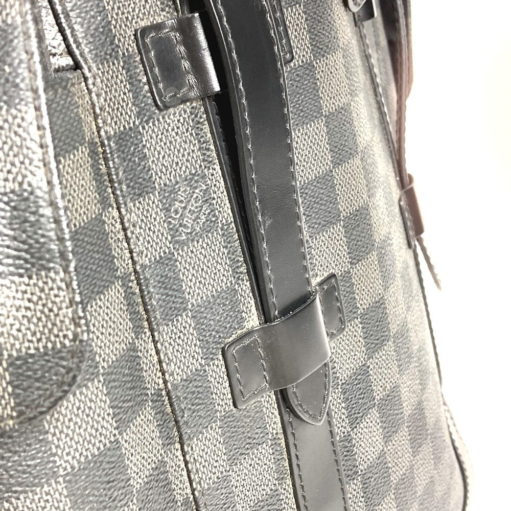 LOUIS VUITTON N41379 Damier Graphite Christopher MM Backpack in Damier Graphite Canvas, Unisex, Black