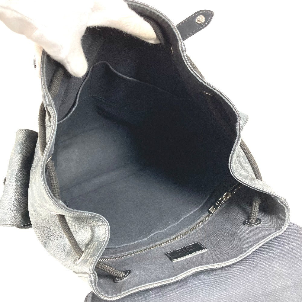 LOUIS VUITTON N41379 Damier Graphite Christopher MM Backpack in Damier Graphite Canvas, Unisex, Black