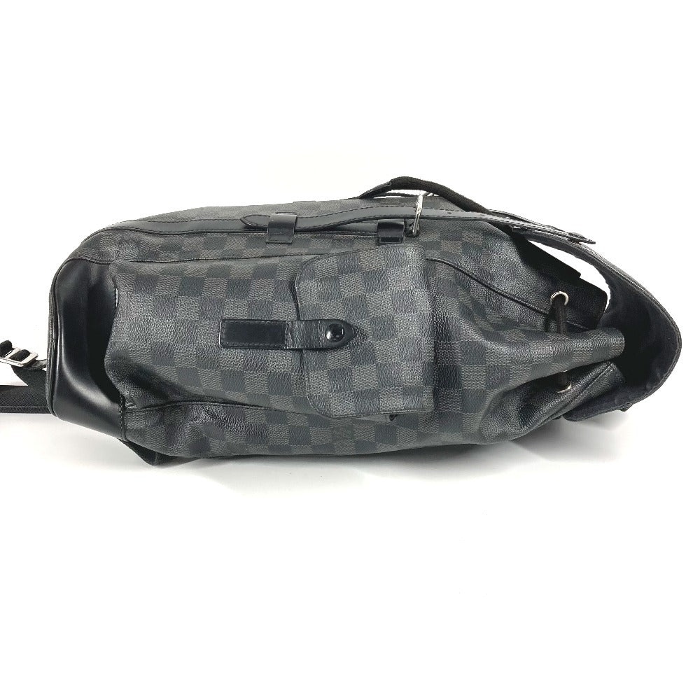 LOUIS VUITTON N41379 Damier Graphite Christopher MM Backpack in Damier Graphite Canvas, Unisex, Black