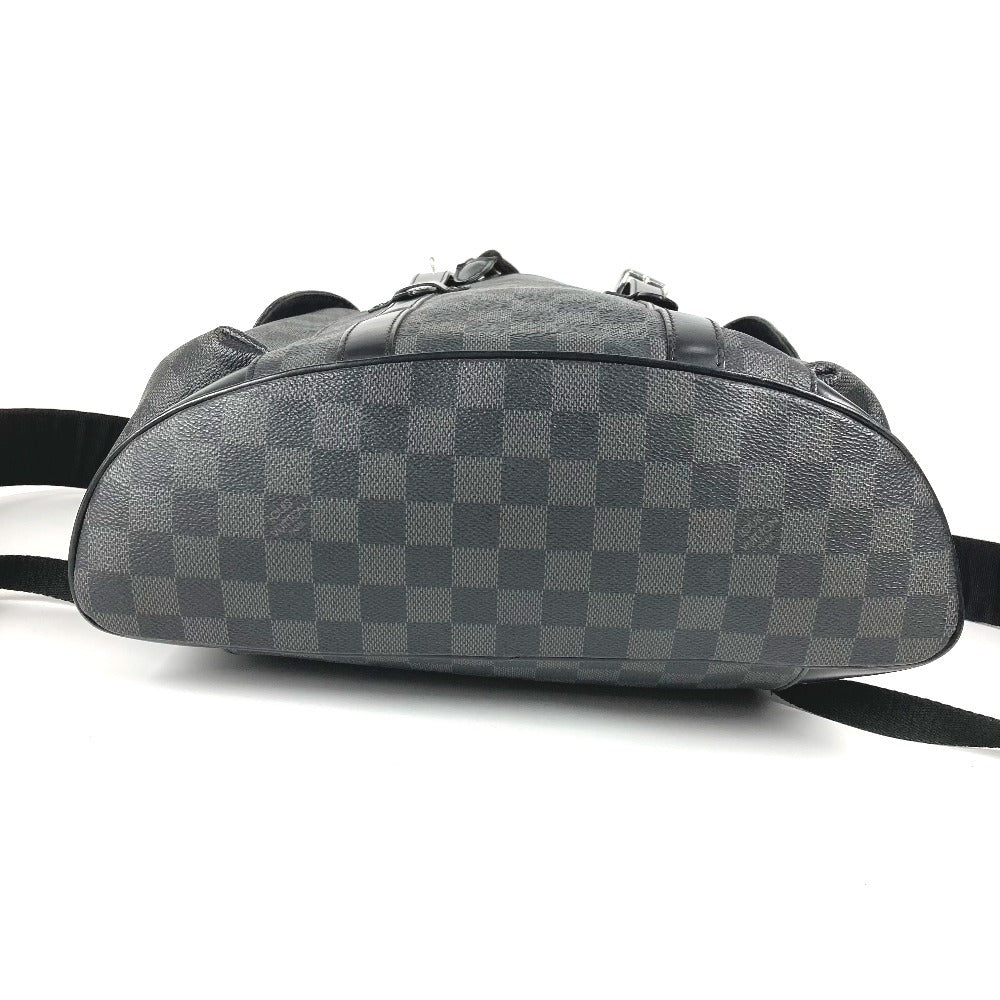 LOUIS VUITTON N41379 Damier Graphite Christopher MM Backpack in Damier Graphite Canvas, Unisex, Black