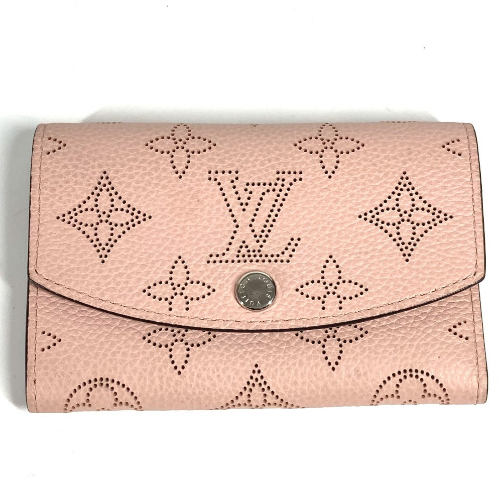 LOUIS VUITTON M64050 Monogram Mahina Porte Monnaie Anae Compact Wallet with Flap Coin Purse, Bifold Wallet, Monogram Mahina, Women's, Magnolia Pink