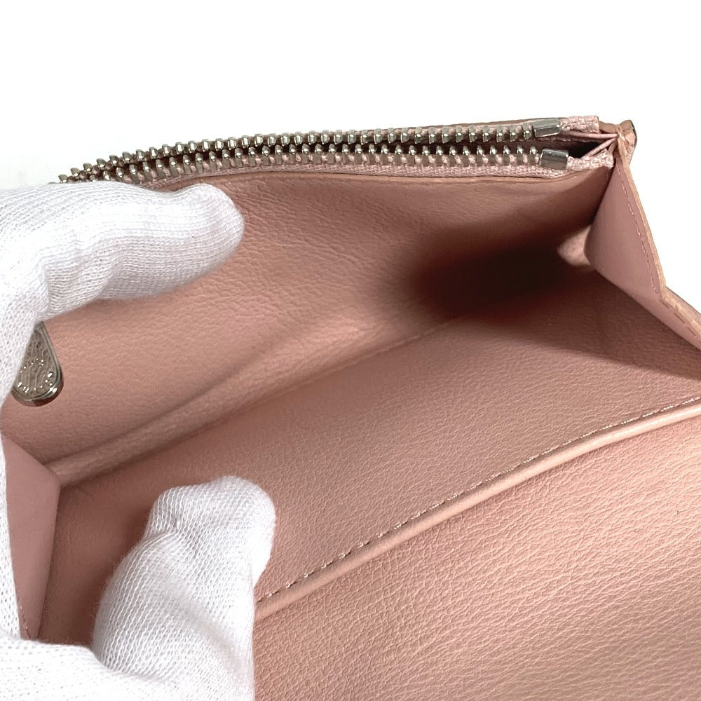 LOUIS VUITTON M64050 Monogram Mahina Porte Monnaie Anae Compact Wallet with Flap Coin Purse, Bifold Wallet, Monogram Mahina, Women's, Magnolia Pink
