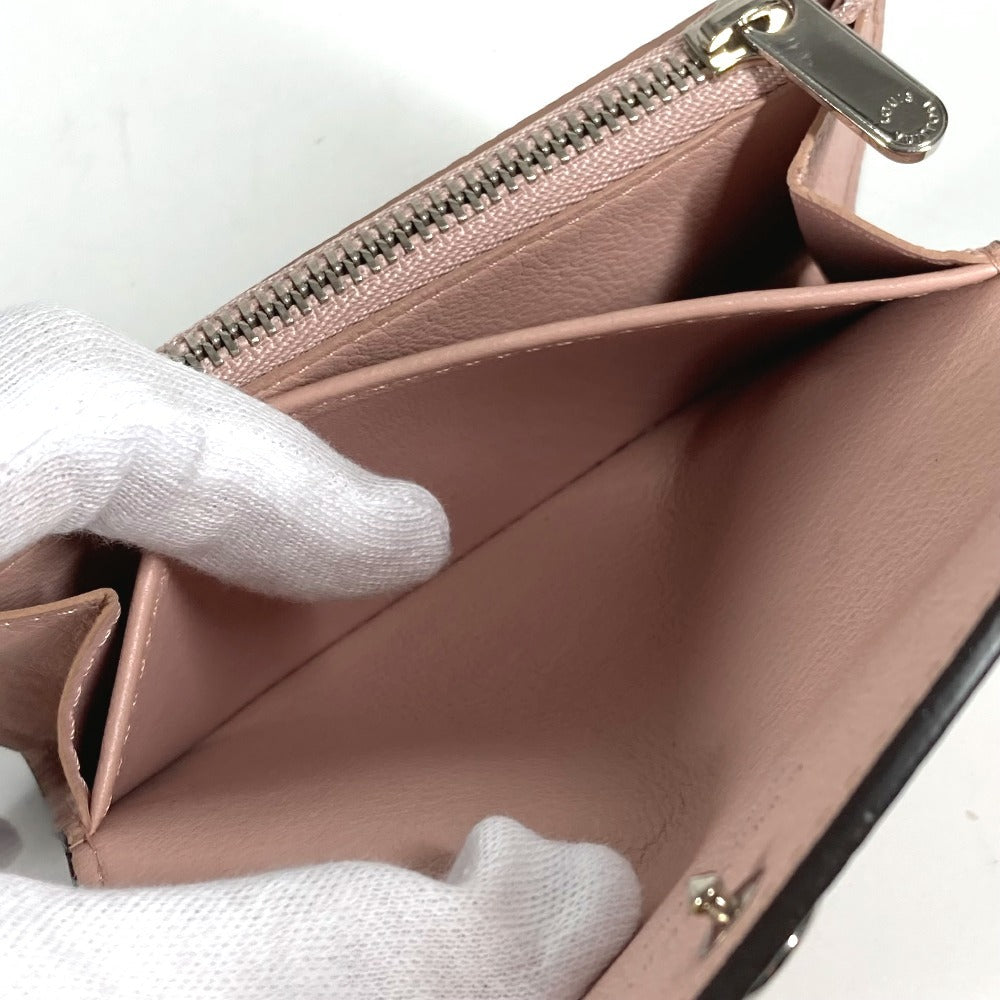 LOUIS VUITTON M64050 Monogram Mahina Porte Monnaie Anae Compact Wallet with Flap Coin Purse, Bifold Wallet, Monogram Mahina, Women's, Magnolia Pink